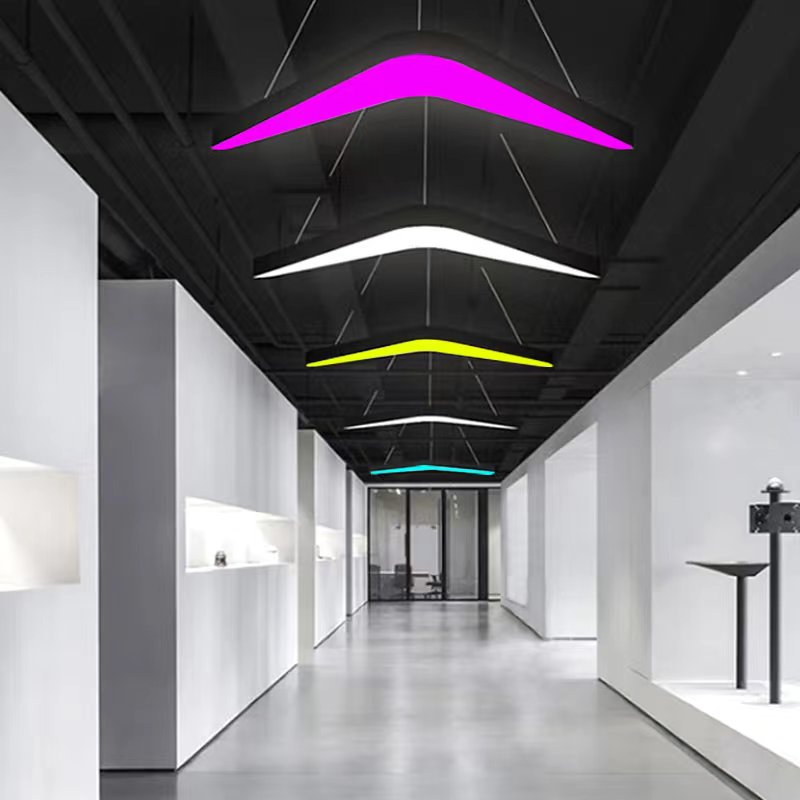 led工业风燕尾吊灯V型箭头灯办公室健身房超市商场过道走廊造型灯