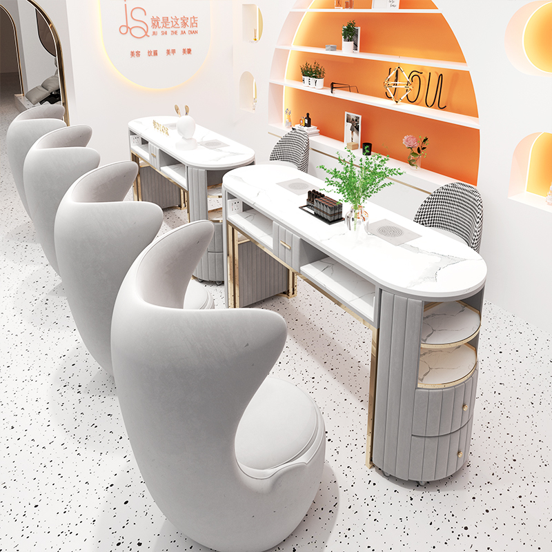 中闽芸尚吸尘器美甲桌椅装自带插座多功能美甲台一站式配齐