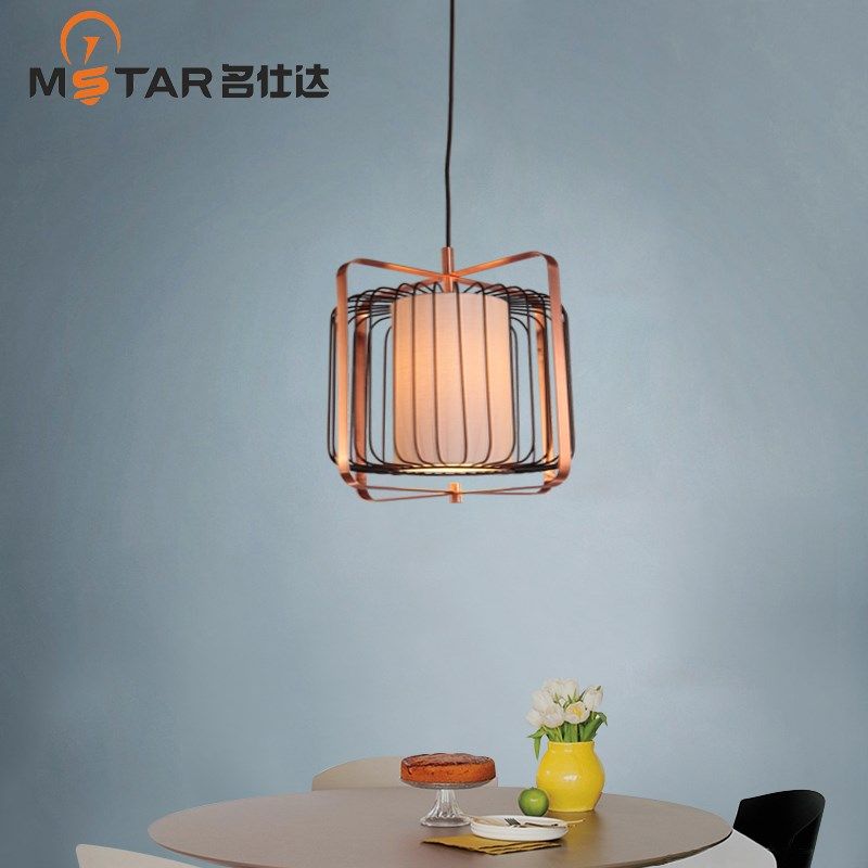 新铁艺鸟笼吊灯设计师创意饭厅卧室茶室酒楼艺术布艺吊灯,家装灯饰光源,客厅吊灯,淘宝优惠券,粉丝福利购,淘宝优惠卷