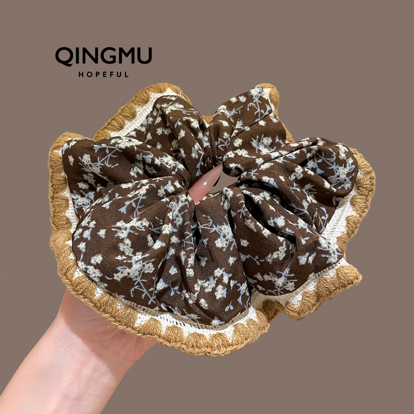 田园风小清新裙摆大肠发圈气质扎头发大号发绳百搭低马尾头绳发饰