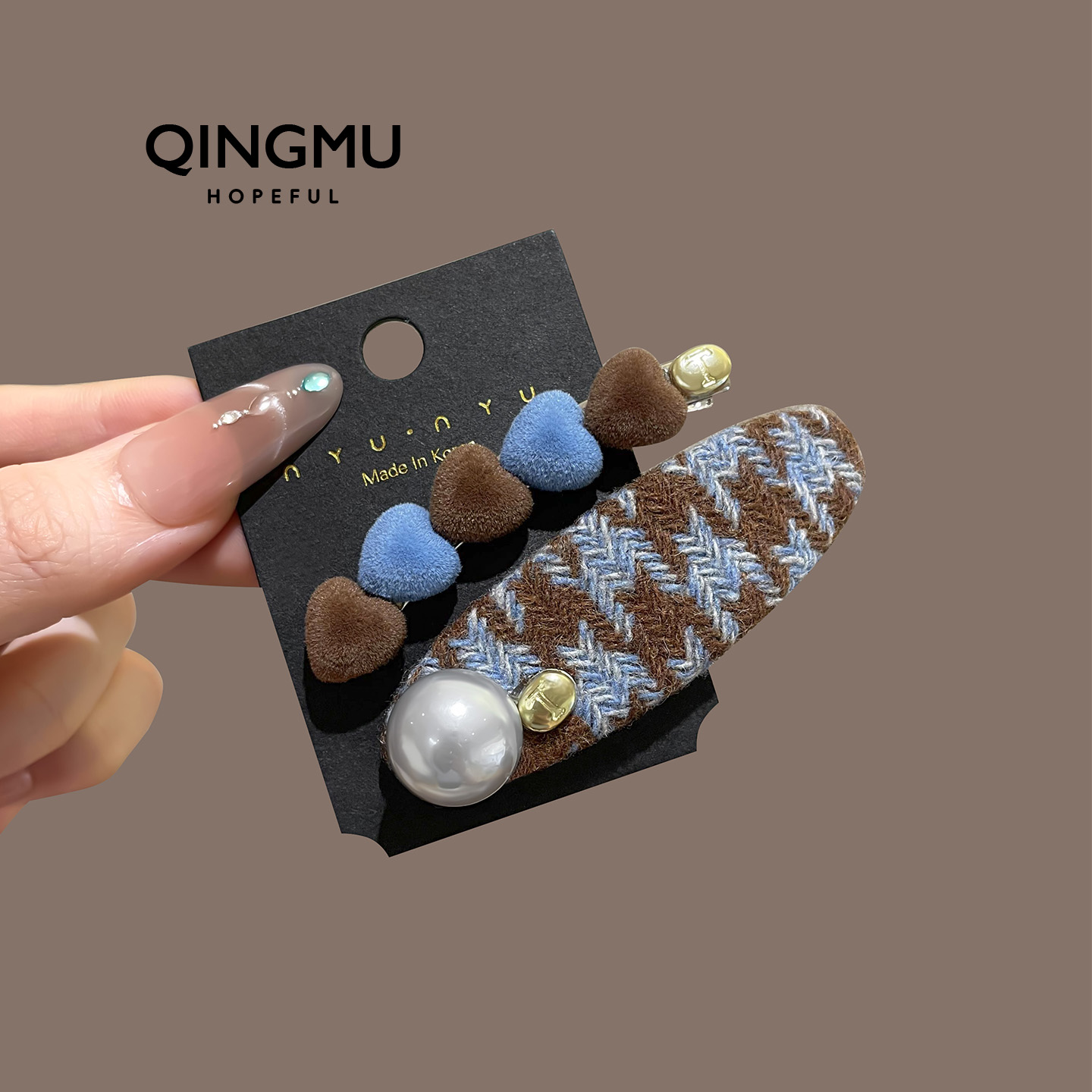 韩国东大门高奢爱心发夹女百搭前额侧边夹子刘海夹碎发卡子鸭嘴夹