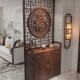 新屏风客厅实木浮雕聚福正对进门入户遮挡玄关柜鞋 柜一体