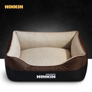 狗窝可拆洗比熊斗牛雪纳瑞柴犬萨摩拉布Z拉多金毛 NINKIN仿麻四季
