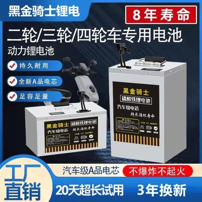 磷酸铁锂电池48vm60v72v大容量外卖二三四轮电动车专用锂电池