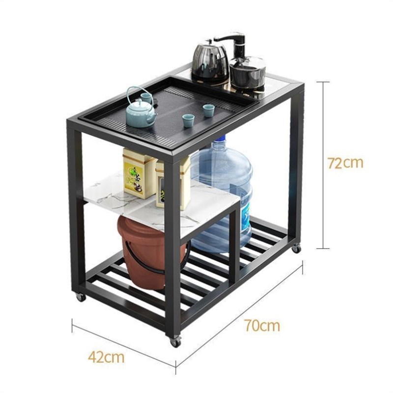 阳台小茶桌带轮可移动小茶几客厅沙发旁边的柜子家用茶水柜桌