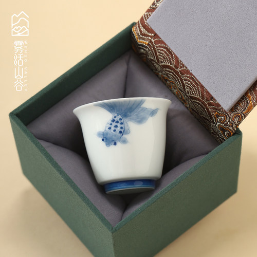 手绘茶杯陶瓷釉下彩主人杯品茗杯