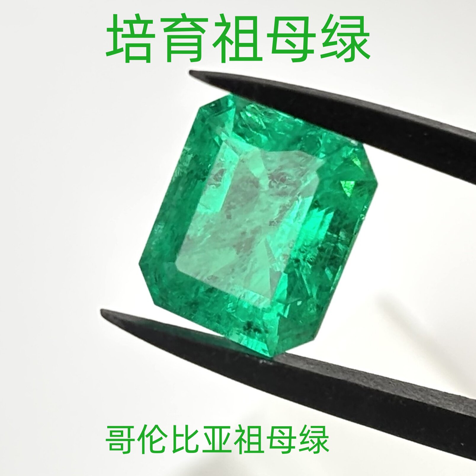 实验室培育祖母绿切哥伦比亚木佐绿水热法仿天然裸石首饰镶嵌主石