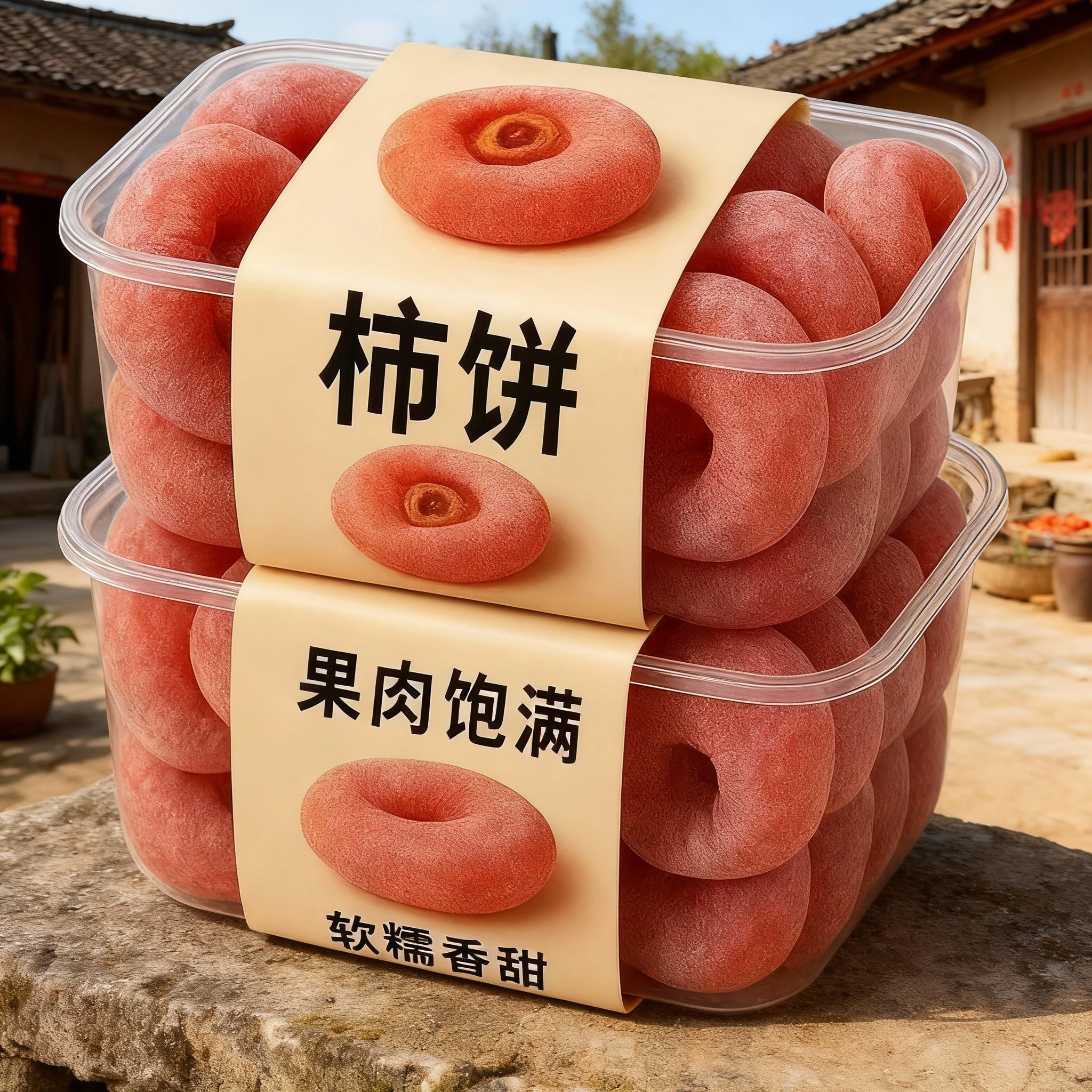 老人吃柿饼霜降柿饼手工柿子饼流心糖心新鲜整箱丽人膳补袋装柿饼