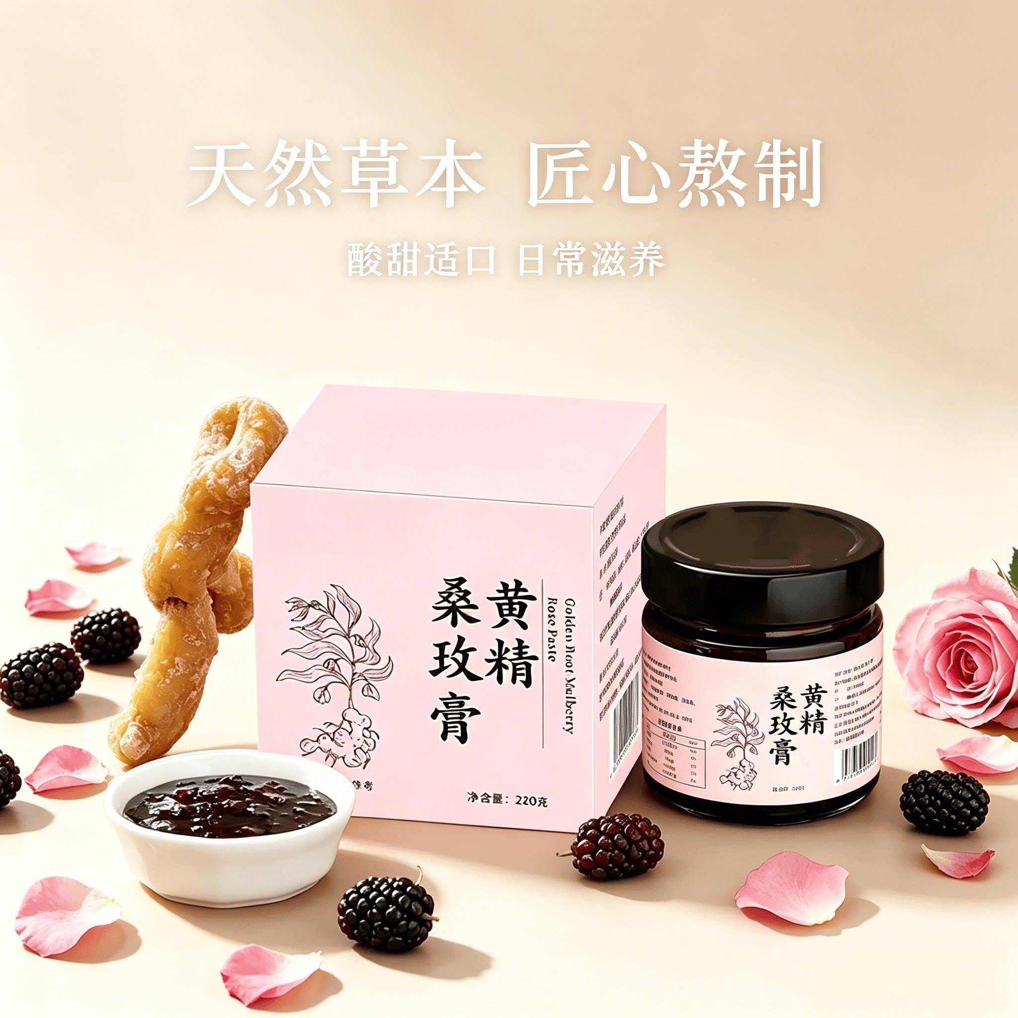 黄精桑玫膏古法三煎三滤黑枸杞无花果冲调即食膏滋花果香柔甜不腻