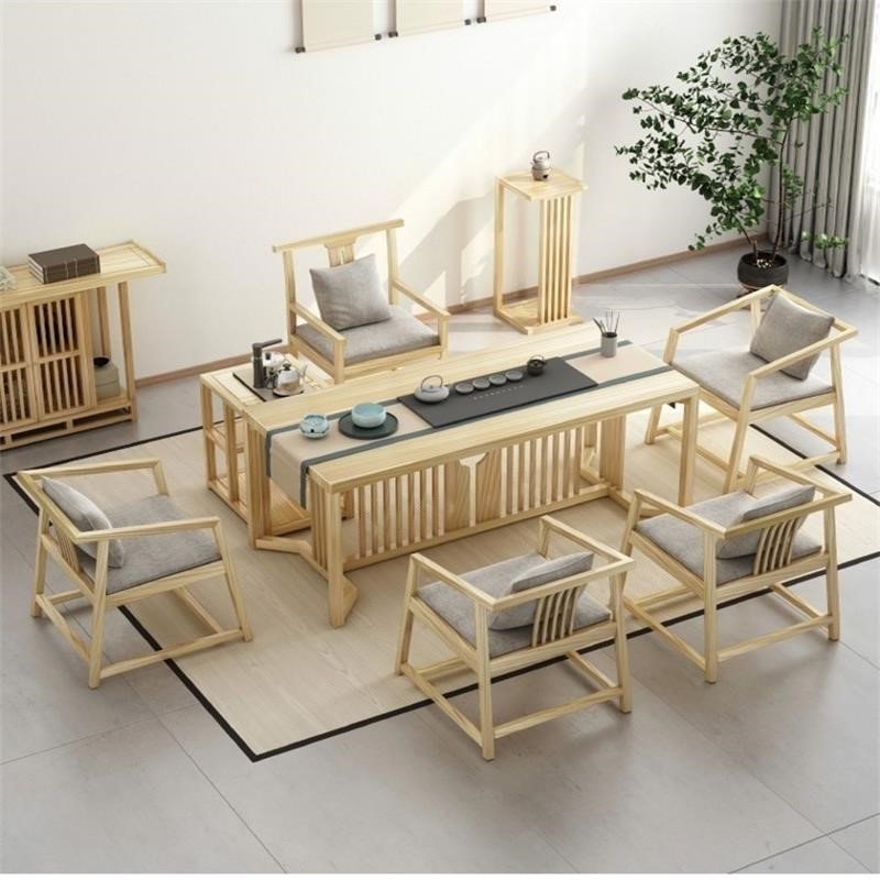 仿古禅意茶桌椅组合新中式功夫泡茶台创意整套会客桌椅实木茶水台