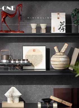 新中式展示柜艺术工艺品摆饰办公室书柜样板间茶室老钱风软装饰品