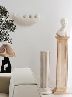 法式中古风罗马柱子客厅装饰品艺术底座雕塑台博主玄关落地摆件