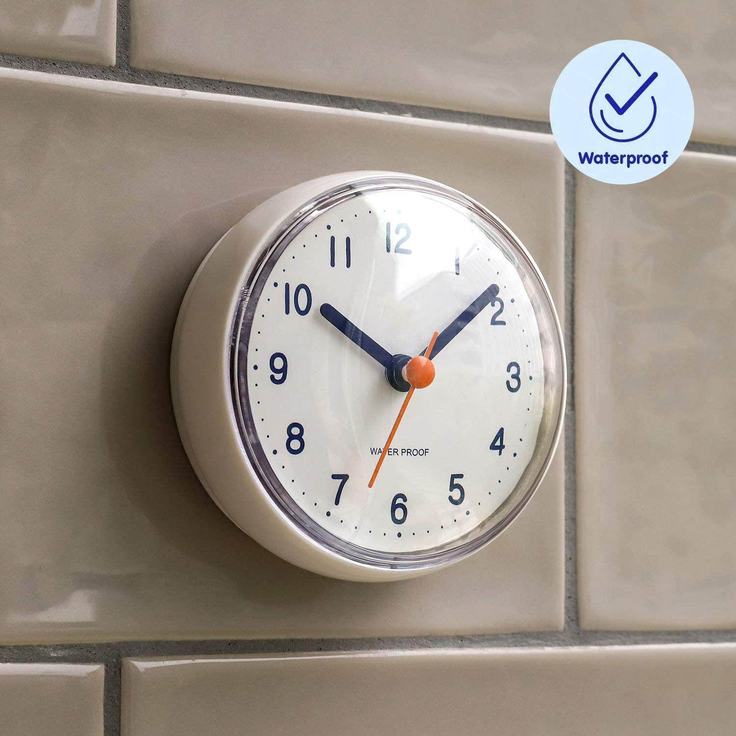 创意防水浴室钟 钟厨房防雾气吸盘时钟冰箱贴钟 钟化妆室吸墙贴玻,家居饰品,挂钟,淘宝优惠券,粉丝福利购,淘宝优惠卷