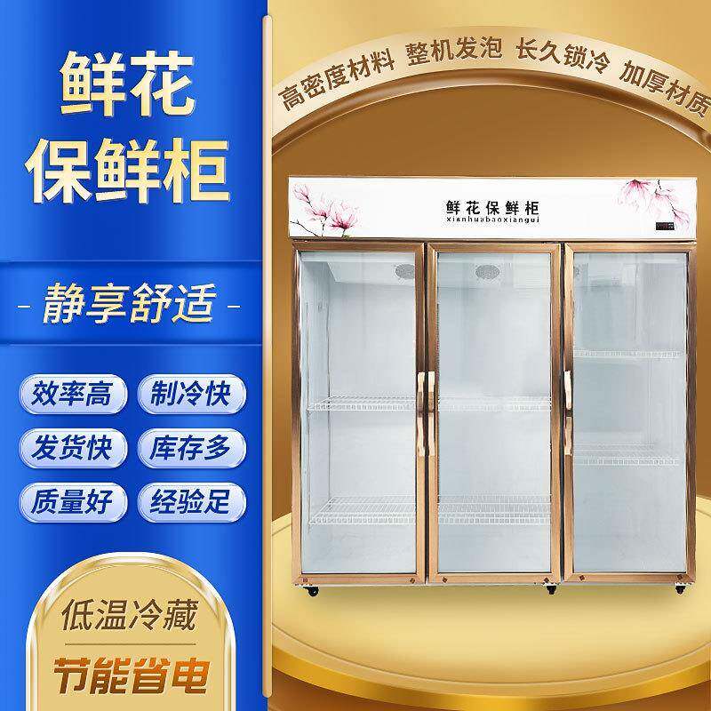 厂家鲜花柜商用风冷鲜花柜直冷花店冷藏柜三门单门鲜花展示柜