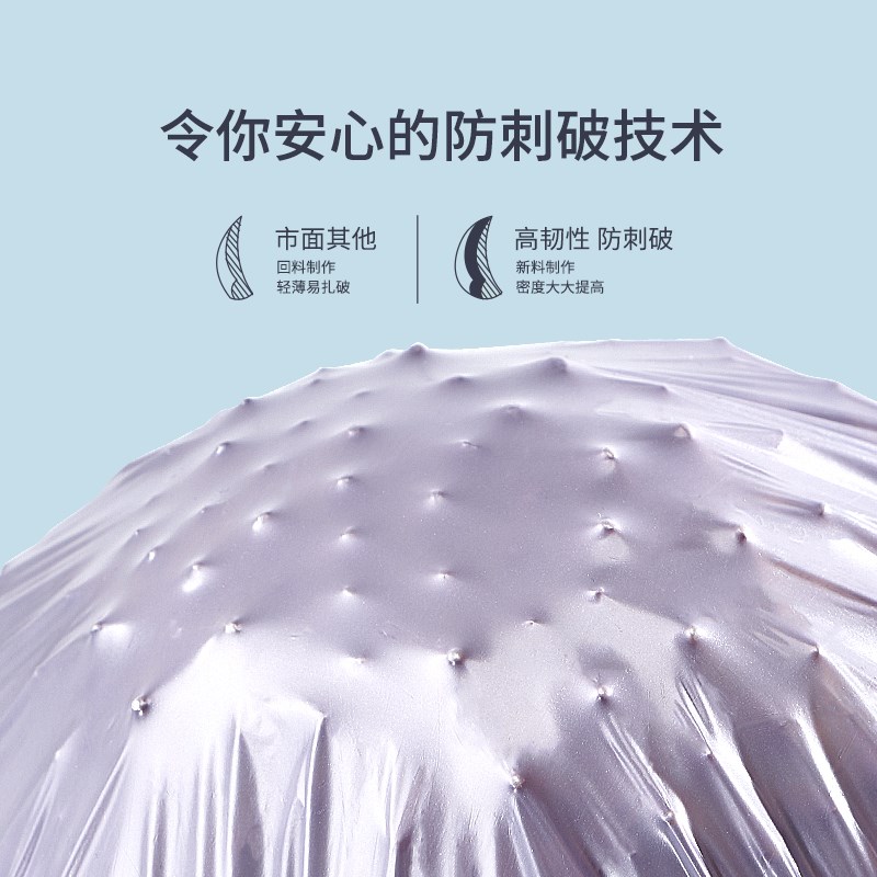 双引号免撕抽绳垃圾袋家用手提式大卷厨房特厚自动收口塑料袋中号