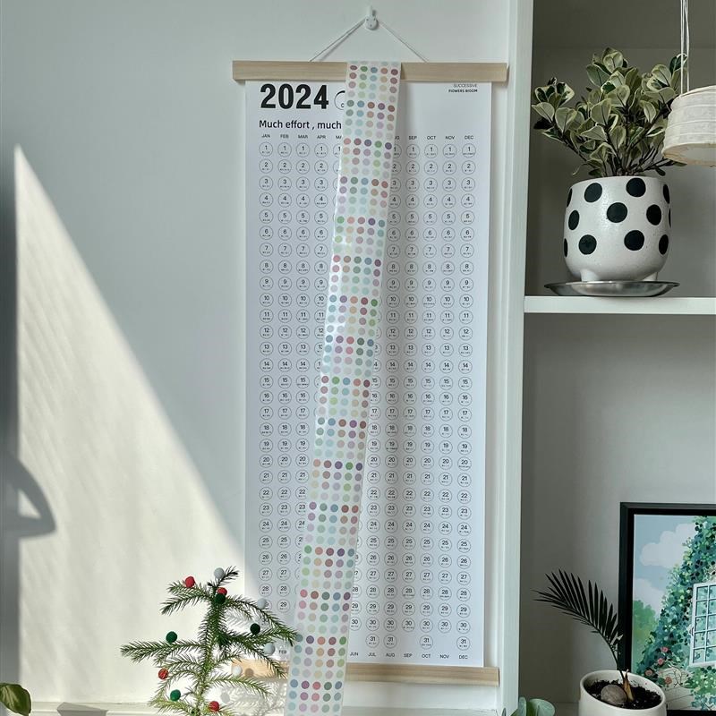 挂历2024年新款diy手作创意摆件自律打卡计划表备忘录年历单张