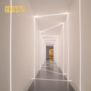 无边框led线条灯铝槽灯带嵌入式隐藏线性线形灯客厅背景无主创意