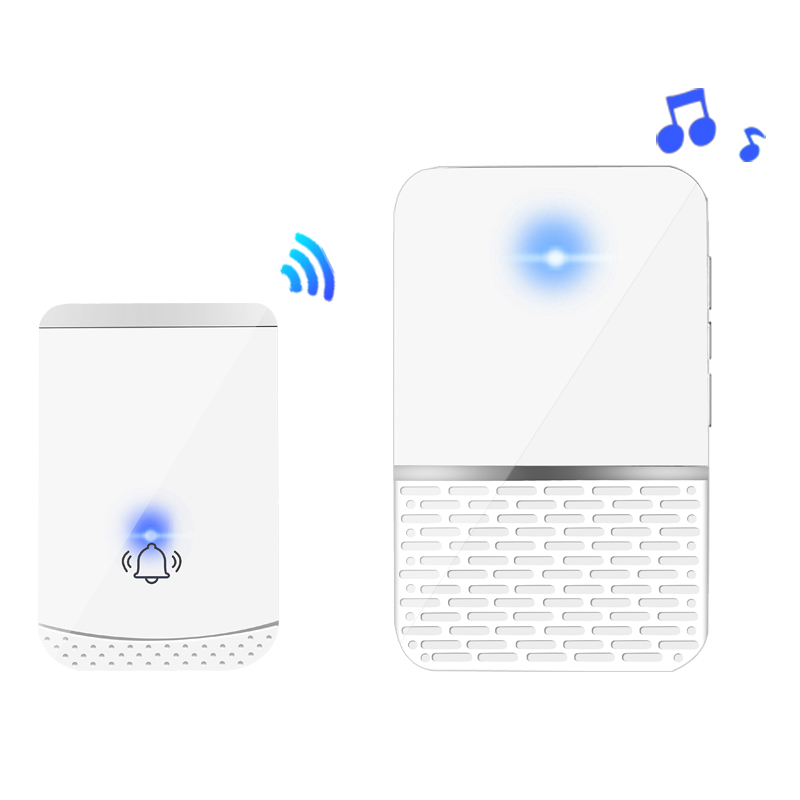 无线门铃不用电池一拖一二 家用 1拖2  防水电子遥控门铃 呼叫器