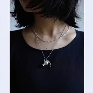 青岛出口森系花壶手工首饰胸针项链套装独特小众艺术创意锁骨链