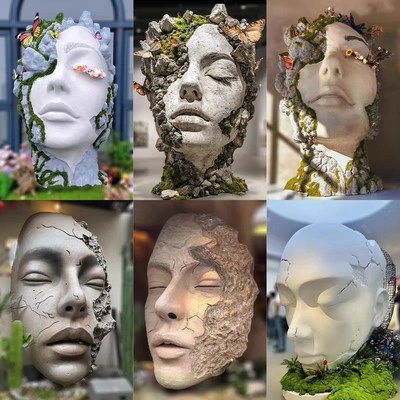 泡沫雕塑定制大型人脸面具装饰商场风景区J店铺人形头部网红打卡