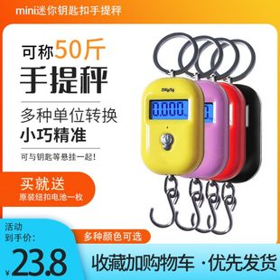 手提秤精准迷你电子秤家用勾秤25kg50kg高精度弹簧小秤吊秤 便携式