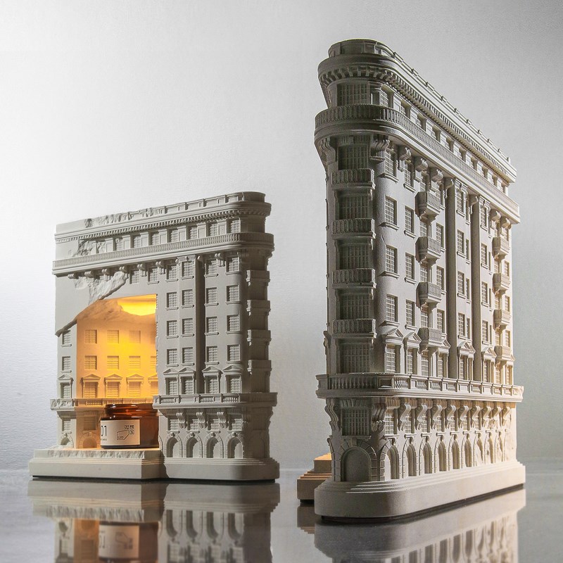 泥想国原创武康大楼融蜡灯摆件小夜灯无火香薰氛围灯Y结婚新人礼