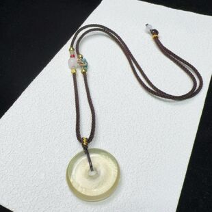 柠檬黄水晶吊坠男女款 项链挂件毛衣链