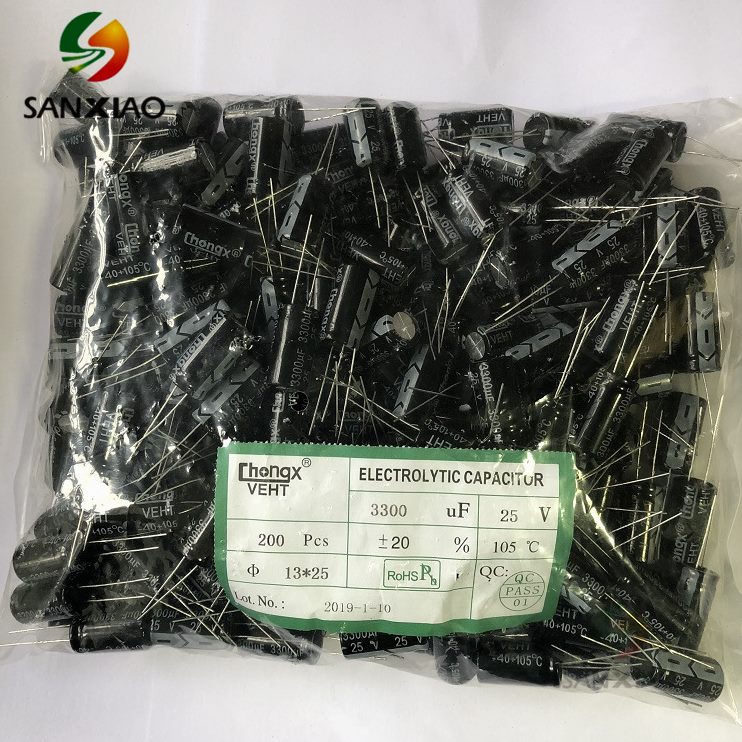 甄选CHONGX 插件铝电解电容6.3*7MM 25V100UF 25V220频直插