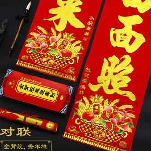 档品质家用大门门贴门对子新年 2025全背胶丝绒烫金对联春联盒装
