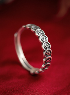 925纯银钱多多戒指女小众设计