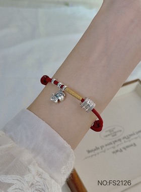 原创足银999护身符小马手链