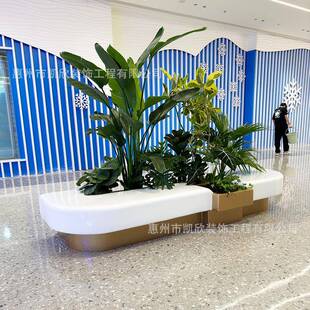 玻璃钢树池户外休闲座椅艺术坐凳商场商业街长椅休息区等候椅厂家