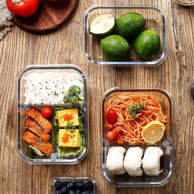 微波炉加热便当盒家用玻璃保鲜盒上班族带盖分隔型饭盒玻璃密封碗,收纳整理,食物收纳盒,淘宝优惠券,粉丝福利购,淘宝优惠卷