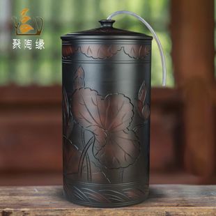 储水桶陶瓷水缸老式 新 家用纯净水桶蓄水养水大容量茶道泡茶抽水款