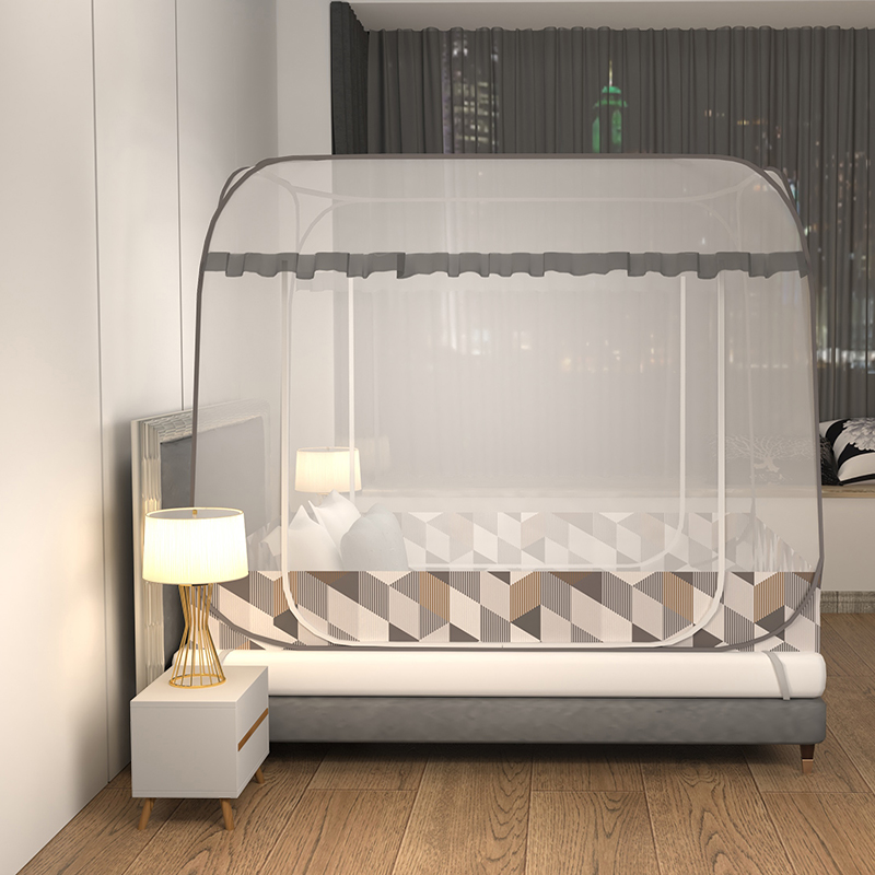 免安装蚊帐1.5米床防蚊学生宿舍单人上下床1.2折叠家用1.8m蒙古包