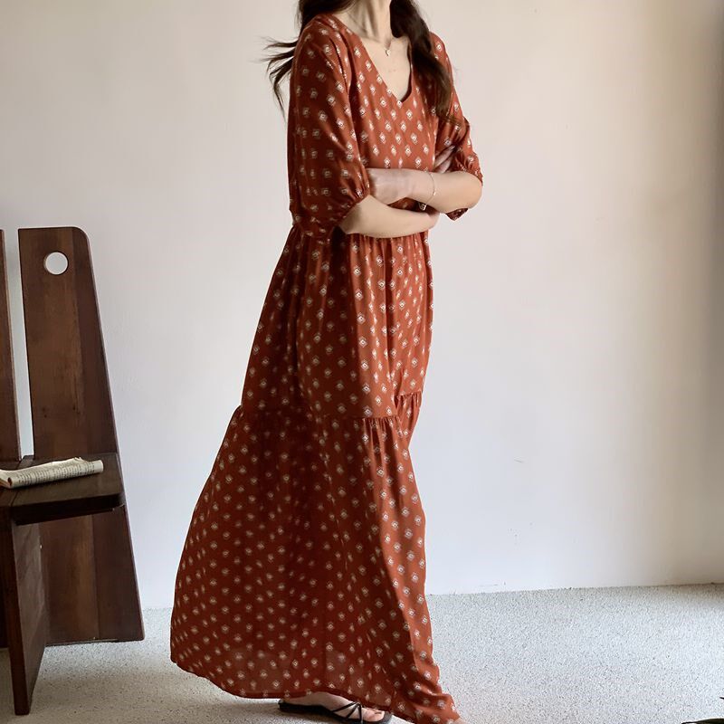睡裙女士睡衣夏季绵绸短袖长裙家居服人造棉绸大码碎花休闲可外穿