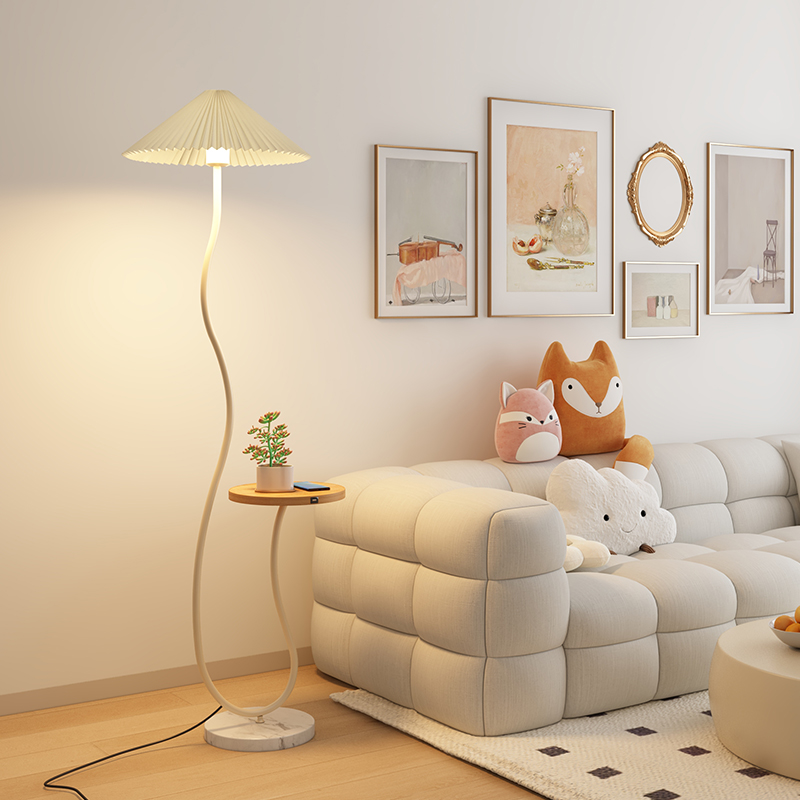 法式奶油风落地灯客厅卧室床头沙发边茶几侘寂艺术氛围高级感台灯