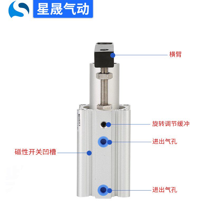 SMC型MKG回转夹紧气缸MKB16-10L旋转压紧气缸MKB32-50R转角下压缸