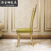 餐椅复古做旧实木雕花书房新古典扶手椅创意软包家用 美式 法式 欧式