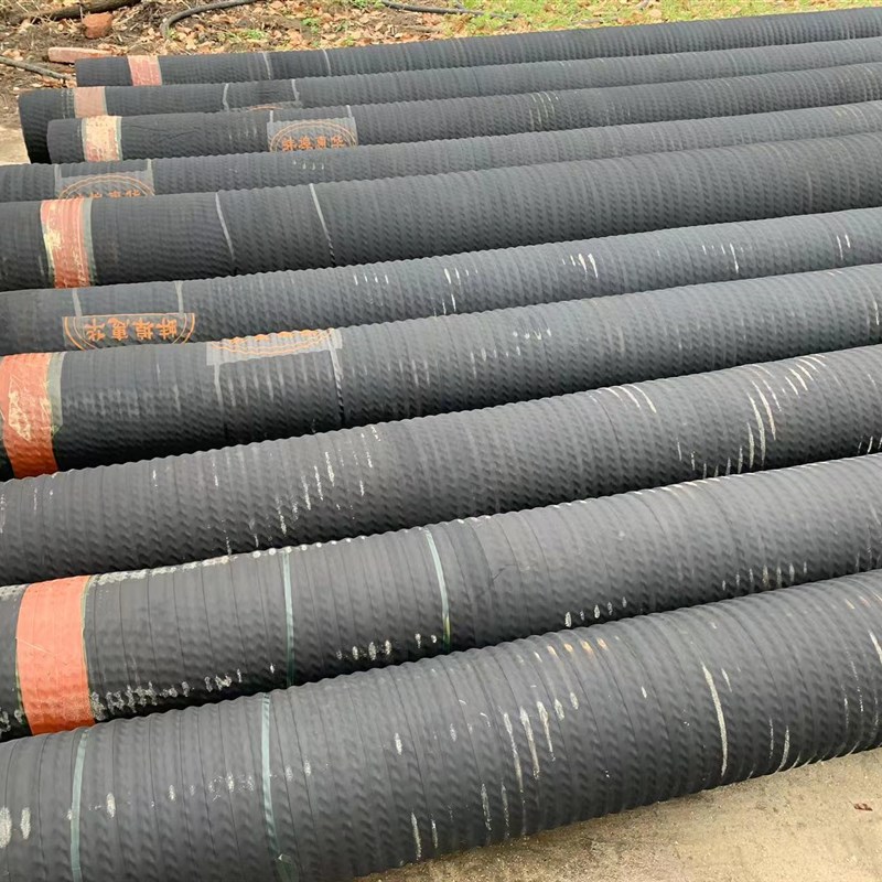 厂家供应大口径吸砂管黑色橡胶管钢丝骨架胶管法兰耐磨胶管抽水管