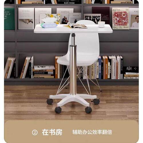 可移动升降桌站立式工作台带抽屉小型沙发床边桌笔记本电脑办公桌