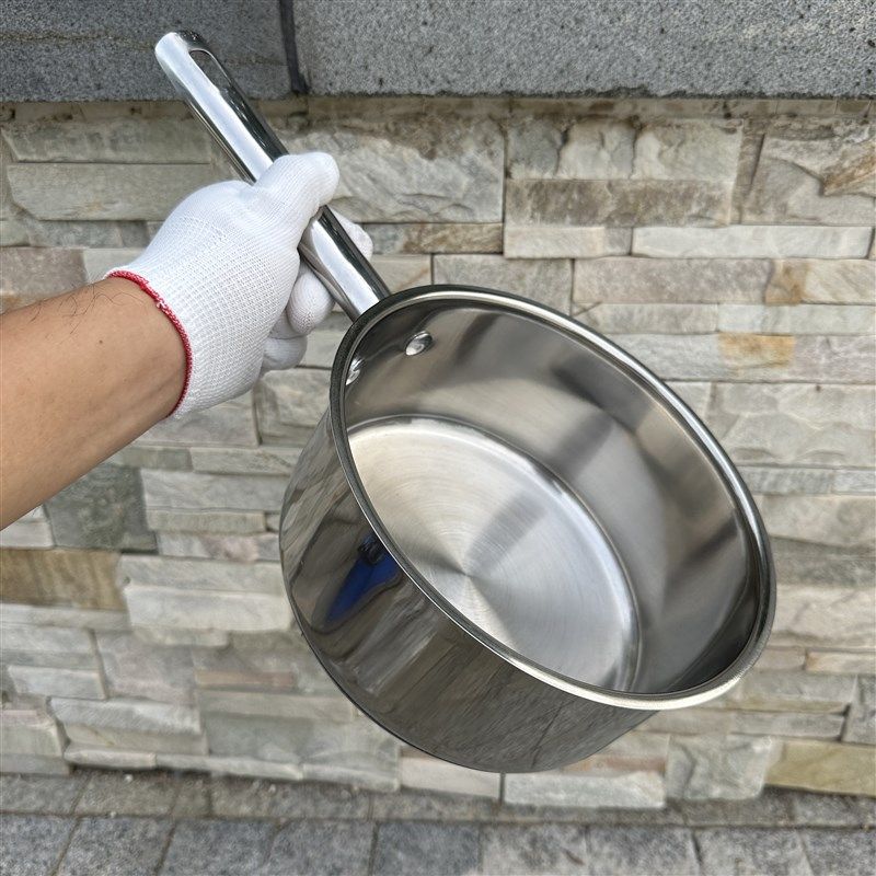 福利羊毛出口304不锈钢单柄小奶锅宝宝辅食早餐煮鸡蛋面锅20cm