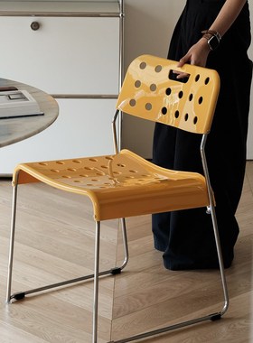 less living中古创意奶酪餐椅家用小户型餐桌椅可叠放休闲靠背椅