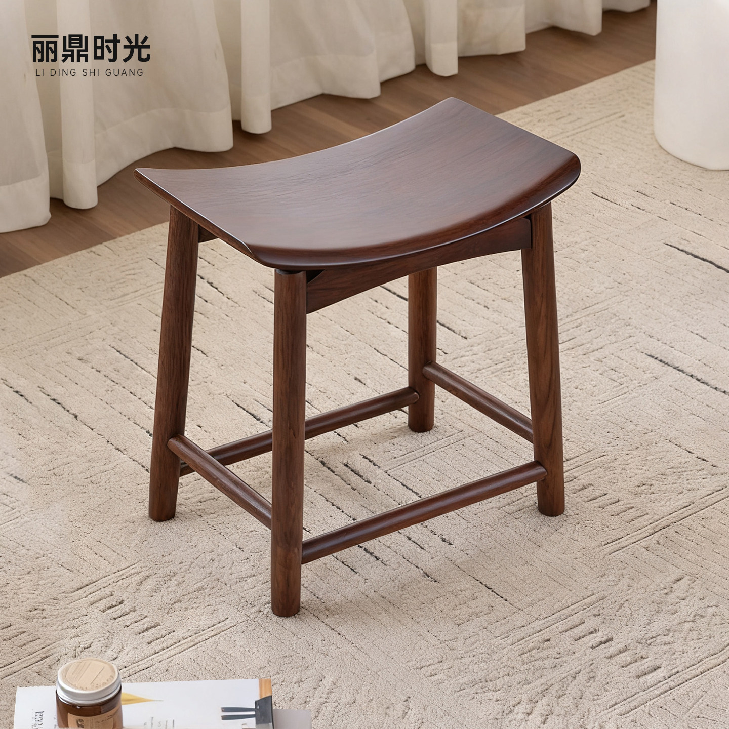 黑胡桃餐椅实木元宝凳主人椅剑椅扶手家用书椅靠背椅茶桌椅子