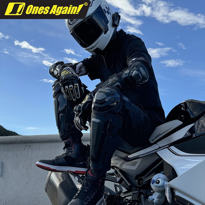 OnesAgain!摩托车碳纤维护膝护肘骑行男护具机车防摔腿四件套X蜂