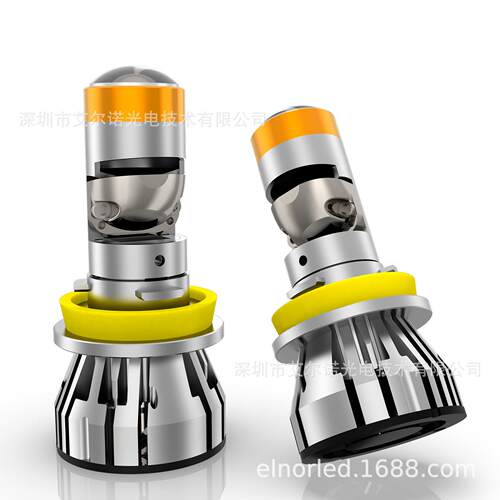 T8新品H4直插透镜大灯H4双光透镜HS1/H19摩托车大灯跨境电商款