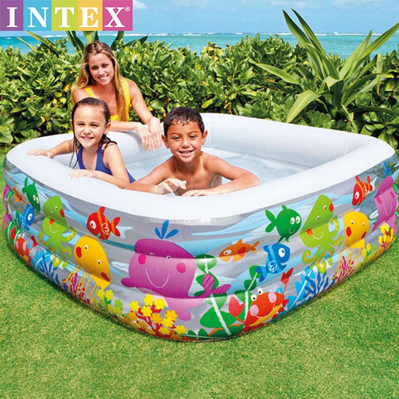 INTEX戏水池57471水族馆水池宝宝游泳池家庭泳池澡盆户外便携水池
