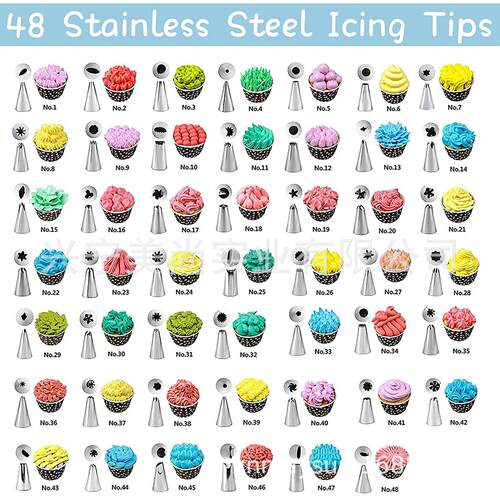 62件套蛋糕裱花嘴烘焙工具套装裱花袋扎带Cake Decorating Tool