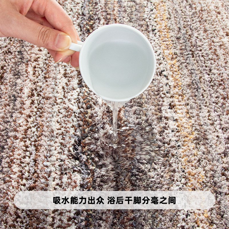 地毯加厚超细纤维浴室地垫家用卫生间门口tpr防滑脚垫植绒地毯垫