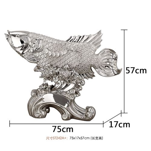 欧式招财金龙鱼摆件创意艺术品桌面摆设客厅工艺品开业礼品装饰品